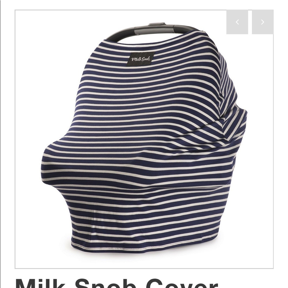 milk Snob nursing/ car seat cover in Marine Stripe